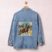 Rodeo Queen Barrel Racing Cowgirl Waterverf Denim Jacket (Hangar)
