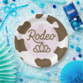 Rodeo Queen Country Western Tiara Kroon Roze  Papieren Bordje (Feest)