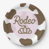 Rodeo Queen Country Western Tiara Kroon Roze  Papieren Bordje (Voorkant)