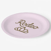 Rodeo Queen Country Western Tiara Kroon Roze  Papieren Bordje (Gekanteld)