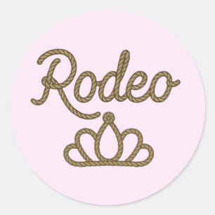 Rodeo Queen Country Western Tiara Kroon Roze  Ronde Sticker