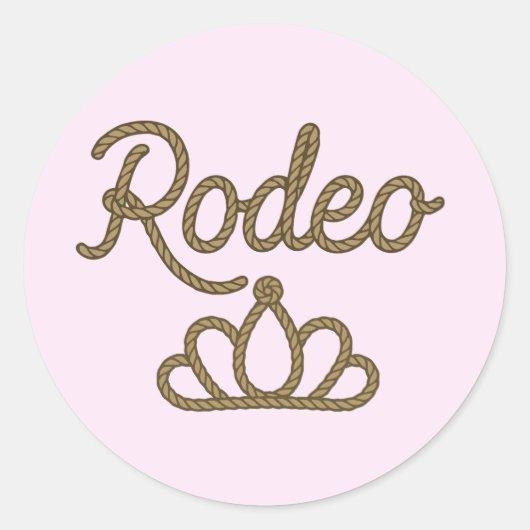 Rodeo Queen Country Western Tiara Kroon Roze  Ronde Sticker (Voorkant)