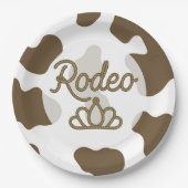 Rodeo Queen Country Westerne Tiara Crown Party Papieren Bordje (Voorkant)
