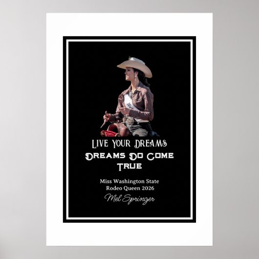 Rodeo Queen Miss Rodeo Pageant Live Your Dreams Poster (Voorkant)