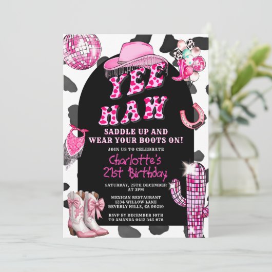 Rodeo Retro Cowgirl Verjaardag ELKE LEEFTIJD Dance Kaart (Staand voorkant)