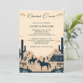 Rodeo Retro Paard Rustiek Western Repetitie Diner Kaart (Staand voorkant)