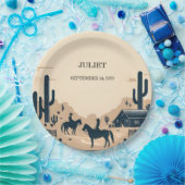 Rodeo Retro Paard Rustiek Western Vrijgezellenfees Papieren Bordje (Feest)