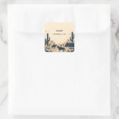 Rodeo Retro Paard Rustiek Western Vrijgezellenfees Vierkante Sticker (Tas)