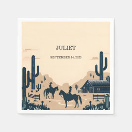 Rodeo Retro Paard Rustieke Westerse Bruidsdouche Servet