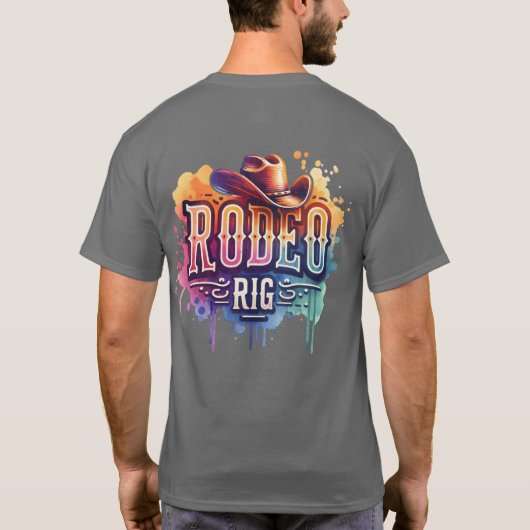 Rodeo Rig Met Cowboy Pet T-shirt (Achterkant)