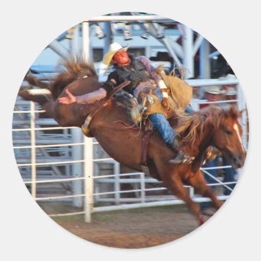 Rodeo. Ronde Sticker (Voorkant)