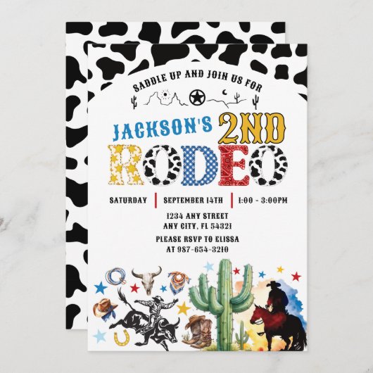 Rodeo Roundup verjaardagsuitnodiging Kaart (Voorkant / Achterkant)