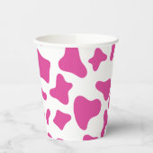 Rodeo Roze Koe Print Western Verjaardag Papieren Bekers (Links)