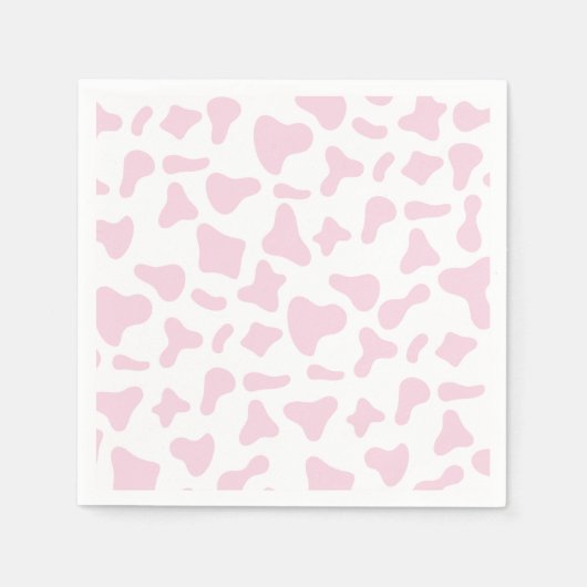 Rodeo Roze Koe Print Western Verjaardag Servet (Voorkant)