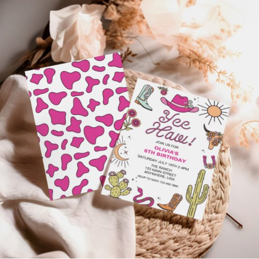 Rodeo Roze Western Verjaardag Kaart