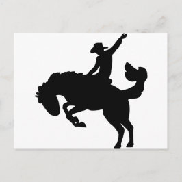 Rodeo ruiter te paard briefkaart