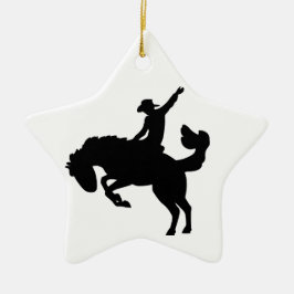 Rodeo ruiter te paard keramisch ornament