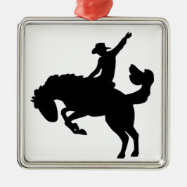 Rodeo ruiter te paard metalen ornament