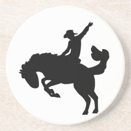 Rodeo ruiter te paard zandsteen onderzetter