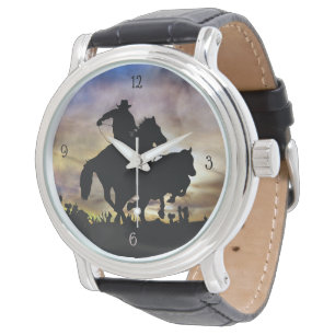 Rodeo Steer Roping Cowboy Horloge