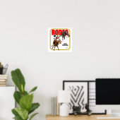 Rodeo Steer Wrestler Poster (Thuiskantoor)