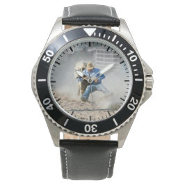 Rodeo Stier Worstelen Competitie Western Heren Horloge