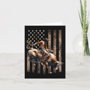 Rodeo-stierrijder Patriotische Cowboy VS Vlag Woes Kaart