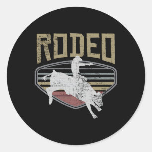 Rodeo Stijl Bull Riding Ronde Sticker