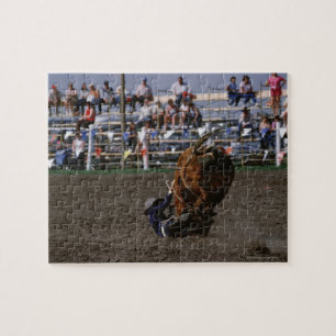Rodeo-strijder van stier legpuzzel