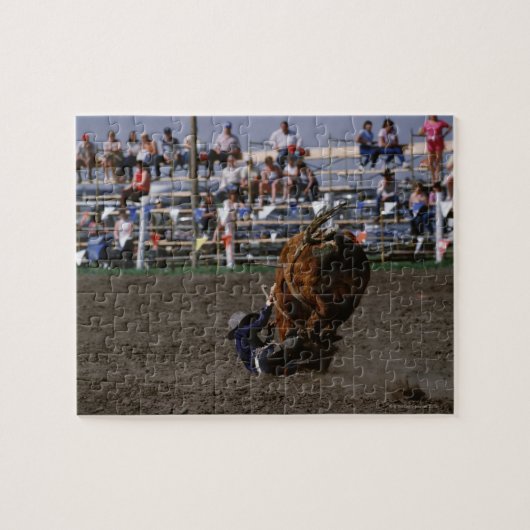 Rodeo-strijder van stier legpuzzel (Horizontaal)