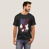 Rodeo Team Roping Horse Riding Equestrian Header T-shirt (Voorkant volledig)