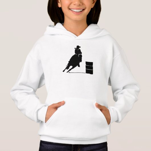 Rodeo Theme Cowgirl Barrel Racing Silhouette (Voorkant)