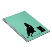 Rodeo Theme Cowgirl Barrel Racing Silhouette Notitieboek (Rechterzijde)