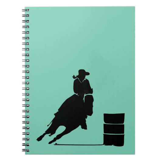 Rodeo Theme Cowgirl Barrel Racing Silhouette Notitieboek (Voorkant)