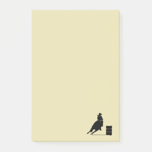Rodeo Theme Cowgirl Barrel Racing Silhouette Post-it® Notes