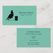 Rodeo Theme Cowgirl Barrel Racing Silhouette Visitekaartje (Voorkant / Achterkant)