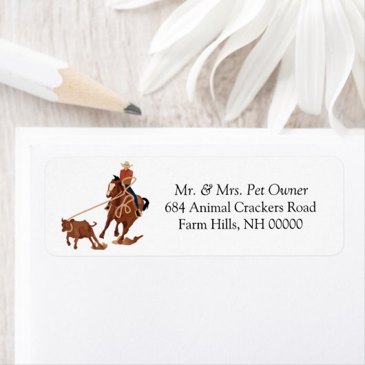 Rodeo Theme Return Address Label Stickers (Insitu)