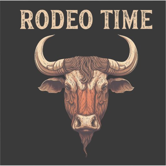 Rodeo Tijd Western Bull Riding Rodeo Cowboy Sticker (Voorkant)