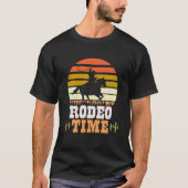Rodeo Time Cowboy Horse Ranch Lasso Retro Sunset R T-shirt (Voorkant)