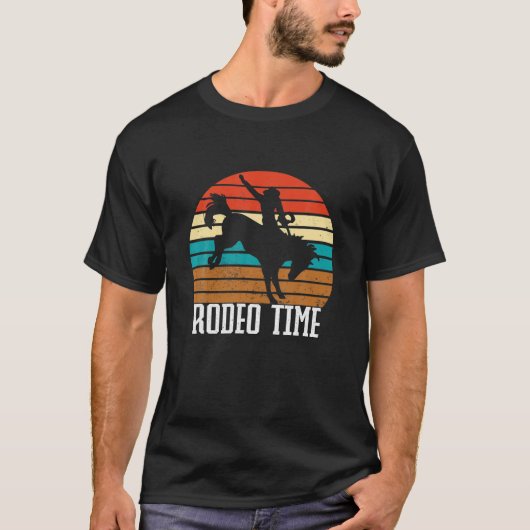 Rodeo Time Cowboy Wranglers Kinder Buckingpaarden T-shirt (Voorkant)