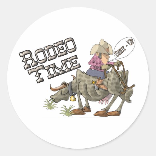Rodeo Time Ronde Sticker (Voorkant)