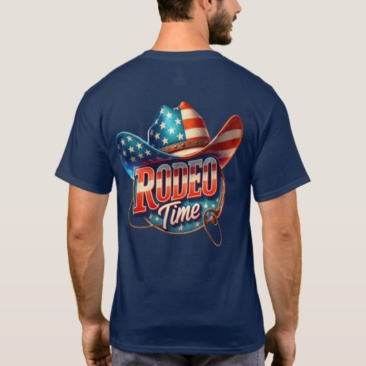 Rodeo Time Tekst met Pet Western T-shirt (Achterkant)