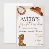 Rodeo uitnodiging voor verjaardagsfeestje (Voorkant / Achterkant)