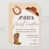 Rodeo uitnodiging voor verjaardagsfeestje (Voorkant / Achterkant)