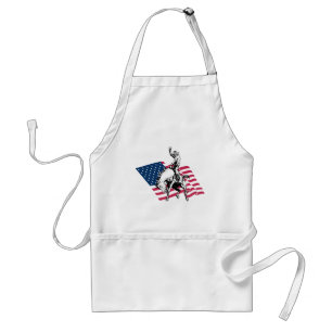 Rodeo USA - America, Cowboy Horse and flag Standaard Schort