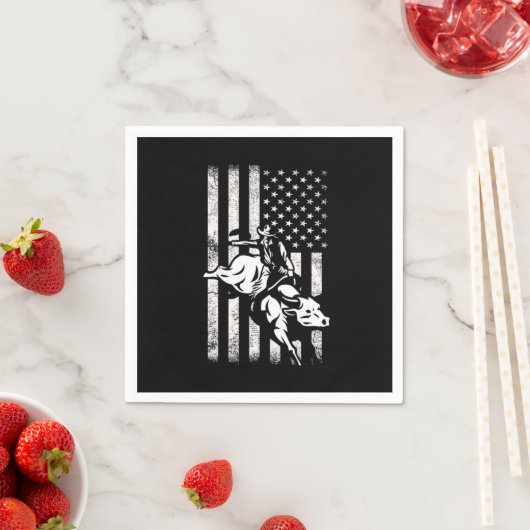 Rodeo USA Flag Bull Riding Cowboy Land Gi Servet (Insitu)