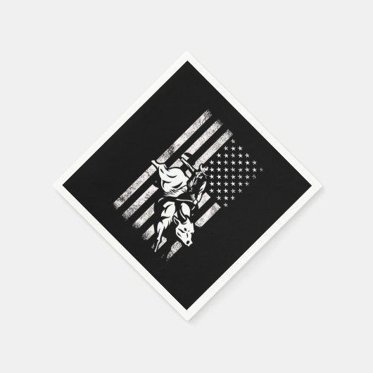 Rodeo USA Flag Bull Riding Cowboy Land Gi Servet (Hoek)