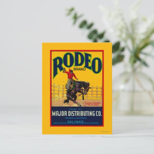 Rodeo Vegetable LabelSalinas, CA Briefkaart (Staand voorkant)