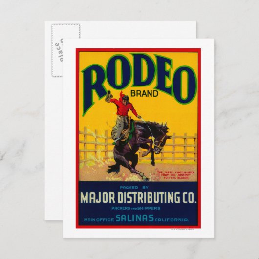 Rodeo Vegetable LabelSalinas, CA Briefkaart (Voorkant / Achterkant)