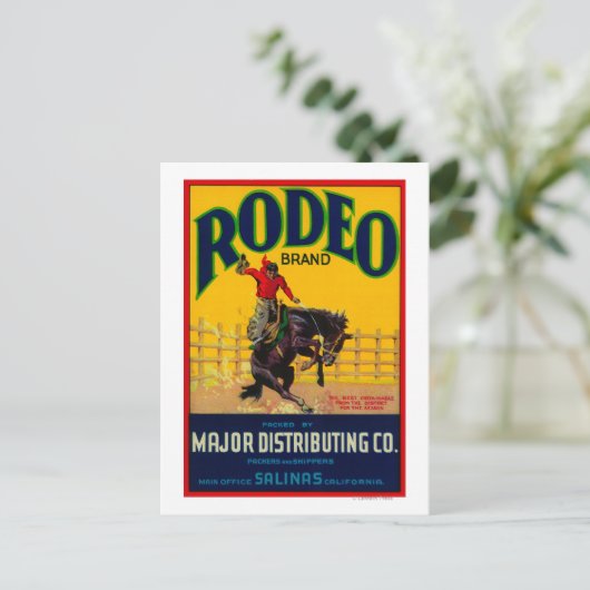 Rodeo Vegetable LabelSalinas, CA Briefkaart (Staand voorkant)